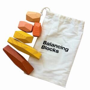 Areaware Balancing Blocks Set by Fort Standard In Desert + Bag Solid Oak